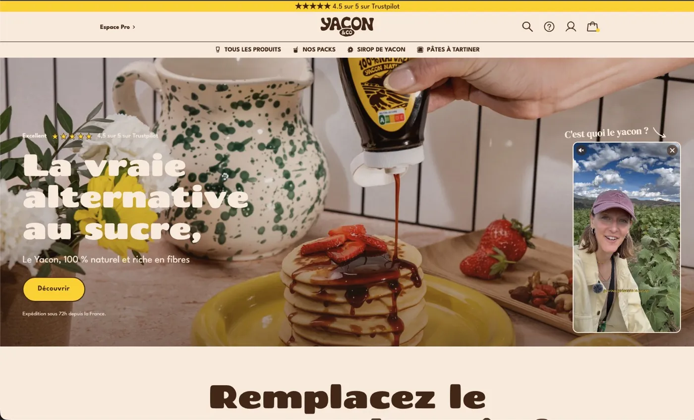 Yacon&co, page d'accueil du site refondu